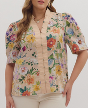 Load image into Gallery viewer, Floral Button Top **2 COLORS** - PLUS
