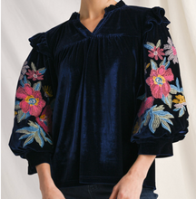Load image into Gallery viewer, Velvet Embroidered Top **2 COLORS**
