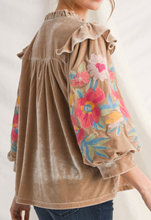 Load image into Gallery viewer, Velvet Embroidered Top **2 COLORS**
