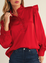 Load image into Gallery viewer, Satin Front Button Top **2 COLORS**
