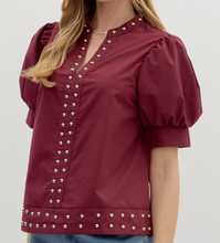Load image into Gallery viewer, Stud Accent Top **3 COLORS** - PLUS
