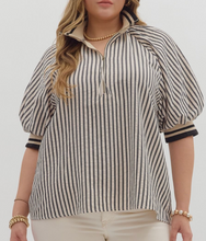 Load image into Gallery viewer, Striped 1/4 zip Top **3 COLORS** - PLUS
