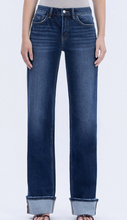 Load image into Gallery viewer, Dark Wash Cuffed Wide Leg Lovervet Jeans
