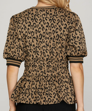 Load image into Gallery viewer, Leopard Peplum Top
