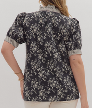 Load image into Gallery viewer, Floral Striped Contrast Top **2 COLORS** - PLUS
