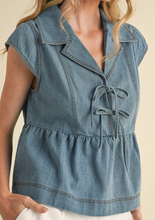 Load image into Gallery viewer, Denim Peplum Top
