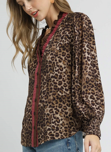 Leopard Button Down Top