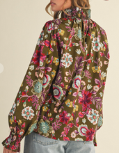 Load image into Gallery viewer, Floral Mock Neck Top **2 COLORS**
