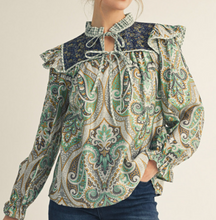 Load image into Gallery viewer, Paisley Mixed Top **2 COLORS**
