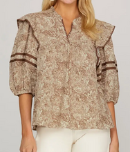 Load image into Gallery viewer, Printed Balloon Sleeve Top **2 COLORS**
