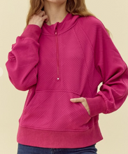 Load image into Gallery viewer, Textured 1/4 Zip Hoodie **4 COLORS**
