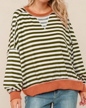 Load image into Gallery viewer, Striped Colorblock Top **3 COLORS** - PLUS
