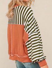 Load image into Gallery viewer, Striped Colorblock Top **3 COLORS** - PLUS
