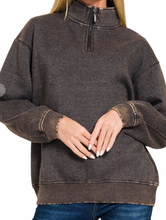 Load image into Gallery viewer, Acid Wash 1/4 Zip **3 COLORS**
