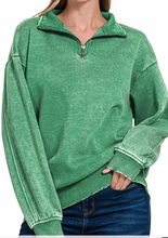 Load image into Gallery viewer, Acid Wash 1/4 Zip **3 COLORS**

