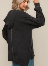 Load image into Gallery viewer, Charcoal Leopard Colorblock Hoodie
