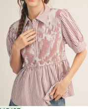 Load image into Gallery viewer, Striped Smocked Top ** 3 COLORS **
