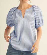 Load image into Gallery viewer, Striped Puff Sleeve Top ** 2 COLORS **
