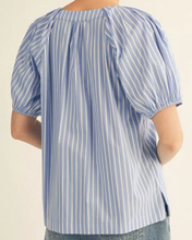 Load image into Gallery viewer, Striped Puff Sleeve Top ** 2 COLORS **
