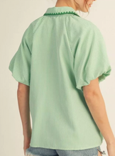 Load image into Gallery viewer, Pinstriped Button Down Top ** 3 COLORS **
