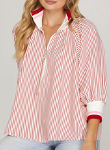 Load image into Gallery viewer, Striped 1/4 Zip Top ** 2 COLORS ** - PLUS
