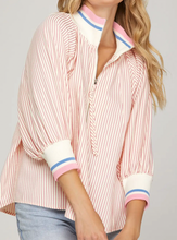 Load image into Gallery viewer, Striped 1/4 Zip Top ** 3 COLORS **
