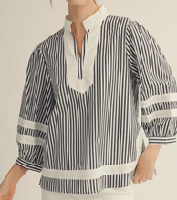 Load image into Gallery viewer, Striped Contrast 3/4 Sleeve Top ** 3 COLORS **
