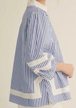 Load image into Gallery viewer, Striped Contrast 3/4 Sleeve Top ** 3 COLORS **
