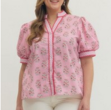 Load image into Gallery viewer, Pink Floral Top - PLUS
