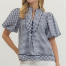 Load image into Gallery viewer, Gingham Detail Top ** 4 COLORS **
