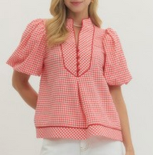 Load image into Gallery viewer, Gingham Detail Top ** 4 COLORS **
