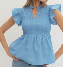 Load image into Gallery viewer, Peplum Smocked Top ** 3 COLORS **
