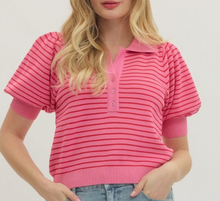 Load image into Gallery viewer, Striped Polo Top ** 2 COLORS **
