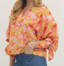 Load image into Gallery viewer, Floral Tied Puff Sleeve Top ** 2 COLORS **
