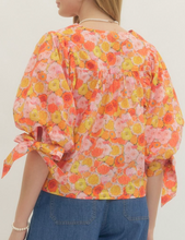 Load image into Gallery viewer, Floral Tied Puff Sleeve Top ** 2 COLORS **

