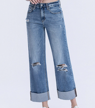 Load image into Gallery viewer, Lovervet High Rise Wide Leg Cuffed Jeans **PLUS**

