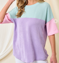 Load image into Gallery viewer, Colorblock Urban Ribbed Top **2 COLORS**
