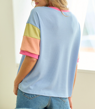Load image into Gallery viewer, Waffle Weave Colorblock Top **PLUS**
