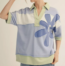 Load image into Gallery viewer, Daisy Color Block Edge Collared Top **3 COLORS**
