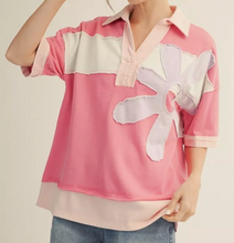 Load image into Gallery viewer, Daisy Color Block Edge Collared Top **3 COLORS**
