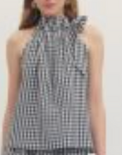 Load image into Gallery viewer, Gingham Tie Neck Tank Top **2 COLORS**
