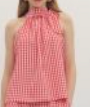 Load image into Gallery viewer, Gingham Tie Neck Tank Top **2 COLORS**
