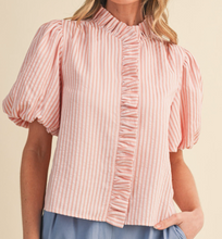 Load image into Gallery viewer, Ruffle Detail Striped Top **2 COLORS**
