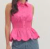 Load image into Gallery viewer, Peplum Scalloped Hem Waistband Top **4 COLORS**
