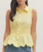 Load image into Gallery viewer, Peplum Scalloped Hem Waistband Top **4 COLORS**
