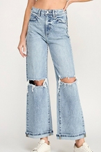 Load image into Gallery viewer, High Rise Distressed Light Wash Petra Jeans
