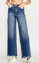 Load image into Gallery viewer, High Rise Distressed Hem Wide Leg Petra Jeans
