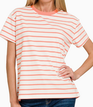 Load image into Gallery viewer, Striped Crew Neck Top **5 COLORS** - PLUS
