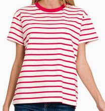 Load image into Gallery viewer, Striped Crew Neck Top **5 COLORS** - PLUS

