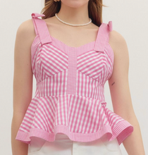 Load image into Gallery viewer, Gingham Bow Detail Top **2 COLORS**
